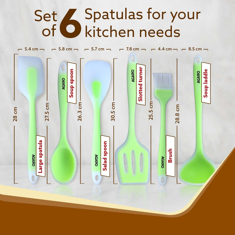AGARO Deluxe Silicone Spatula Set of 6