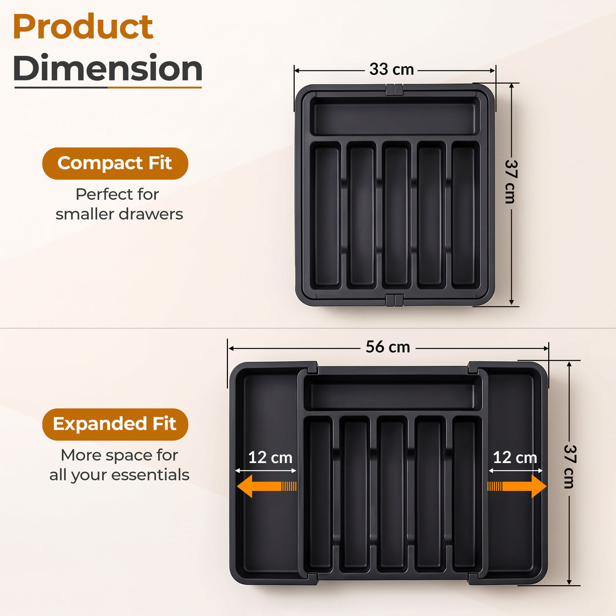 Plantex Expendable Cutlery Tray/Spoon Organiser for Kitchen Drawer-2
