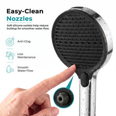 Plantex ABS Hand Shower for Bathroom/3 Mode Multifunctional Shower/Rectangle Hand Shower Without Hose Pipe for Home/Hotel - (Chrome, H-XM95)-3