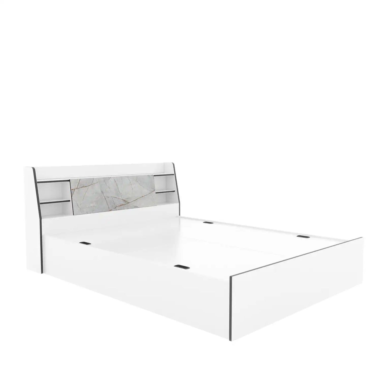 Nilkamal Marbito Queen Bed With Headboard & Box Storage (White)