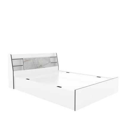 Nilkamal Marbito Queen Bed With Headboard & Box Storage (White)