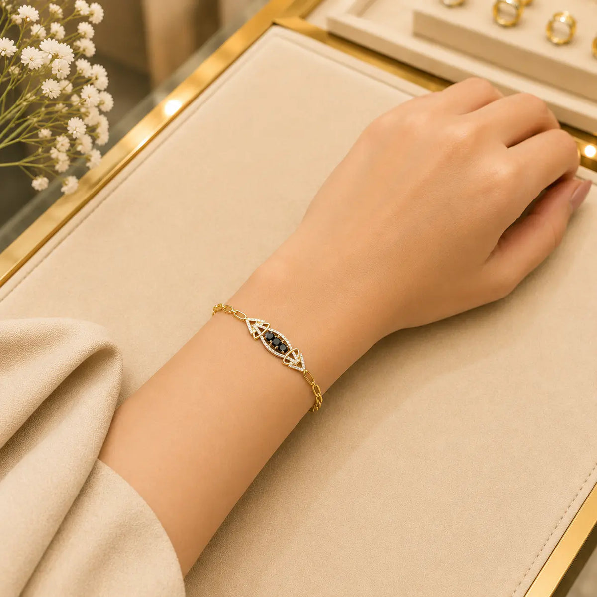 Colorful CZ Tennis Bracelet for Women | Gold-Tone Clasp, Gift Box