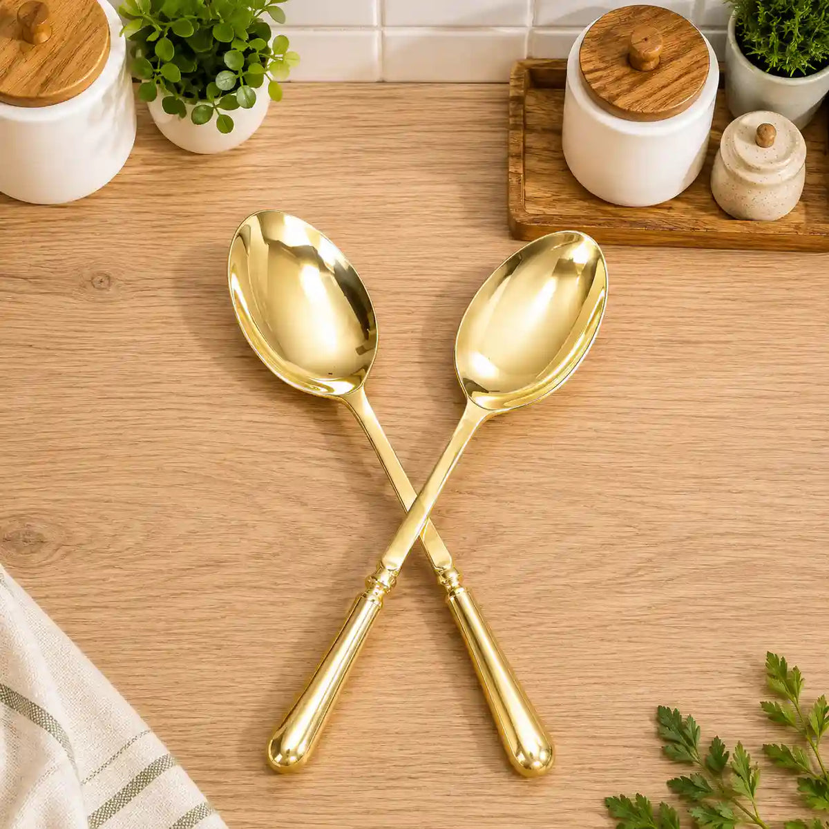 Brass Cooking Kitchen Ladles set (13.5 Inch)