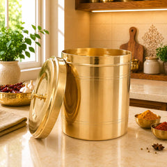 Brass Storage Container With Lid (11 Inch)