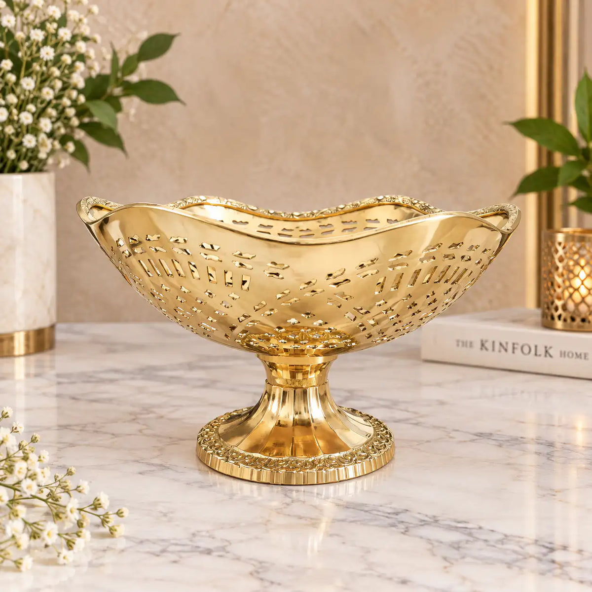 Brass Decorative Fruit Jali Bowl (4.5 inch)