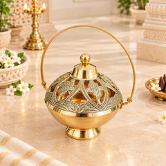 Brass Dhoop Dani & Incense Holder (5 Inch)