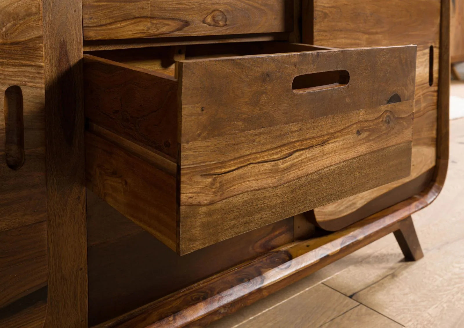 Mid-Century Sheesham Wood Sideboard / Media Console
