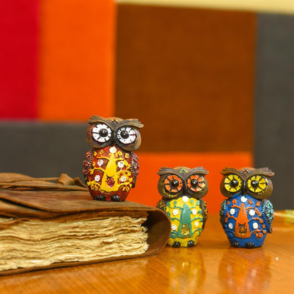 Polyresin Owl Home Decor Gift Set (3 Inch)