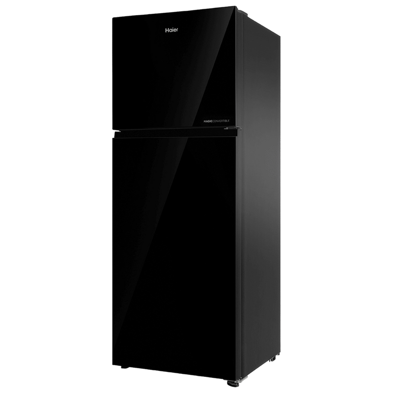 Haier 268 Litres 2 Star Frost Free Double Door Convertible Refrigerator with Turbo Icing (HRF-3182PKG-P, Black Glass)
