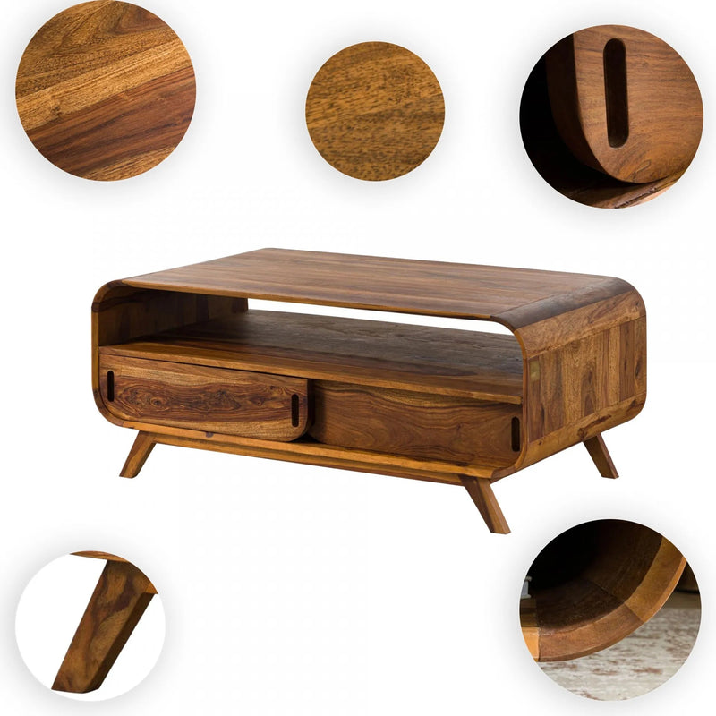 Marwar Solid Sheesham Wood Coffee Table with Storage
