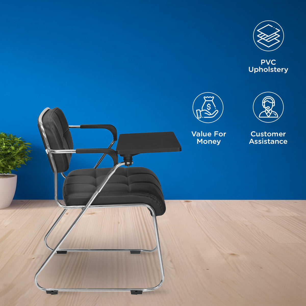 Nilkamal Contract 02 with Half Tablet (Black)