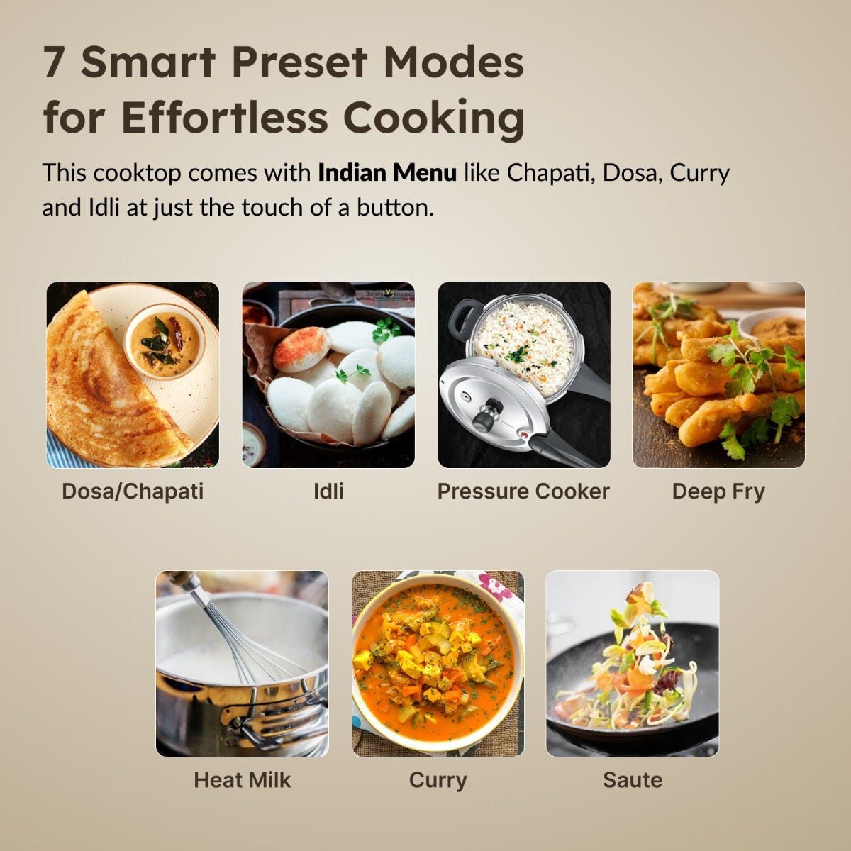 Prestige Electro Duo Infrared and Induction Combi Cooktop + Prestige TRIPLY Splendid 4 Pc Cookware Set: Fry Pan 22cm, Kadai 22cm, Saucepan 14cm, SS Lid 24cm, Gas & Induction Compatible, 15Y Warranty