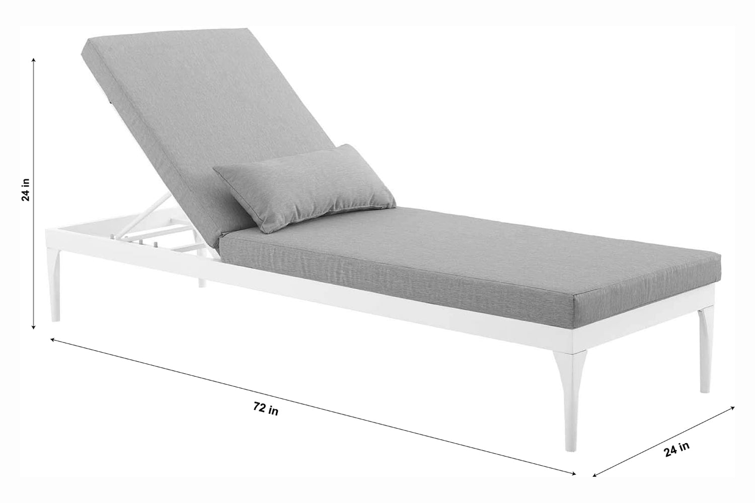 Dorian Outdoor Swimming Poolside Lounger (White + Gray) Set of 2