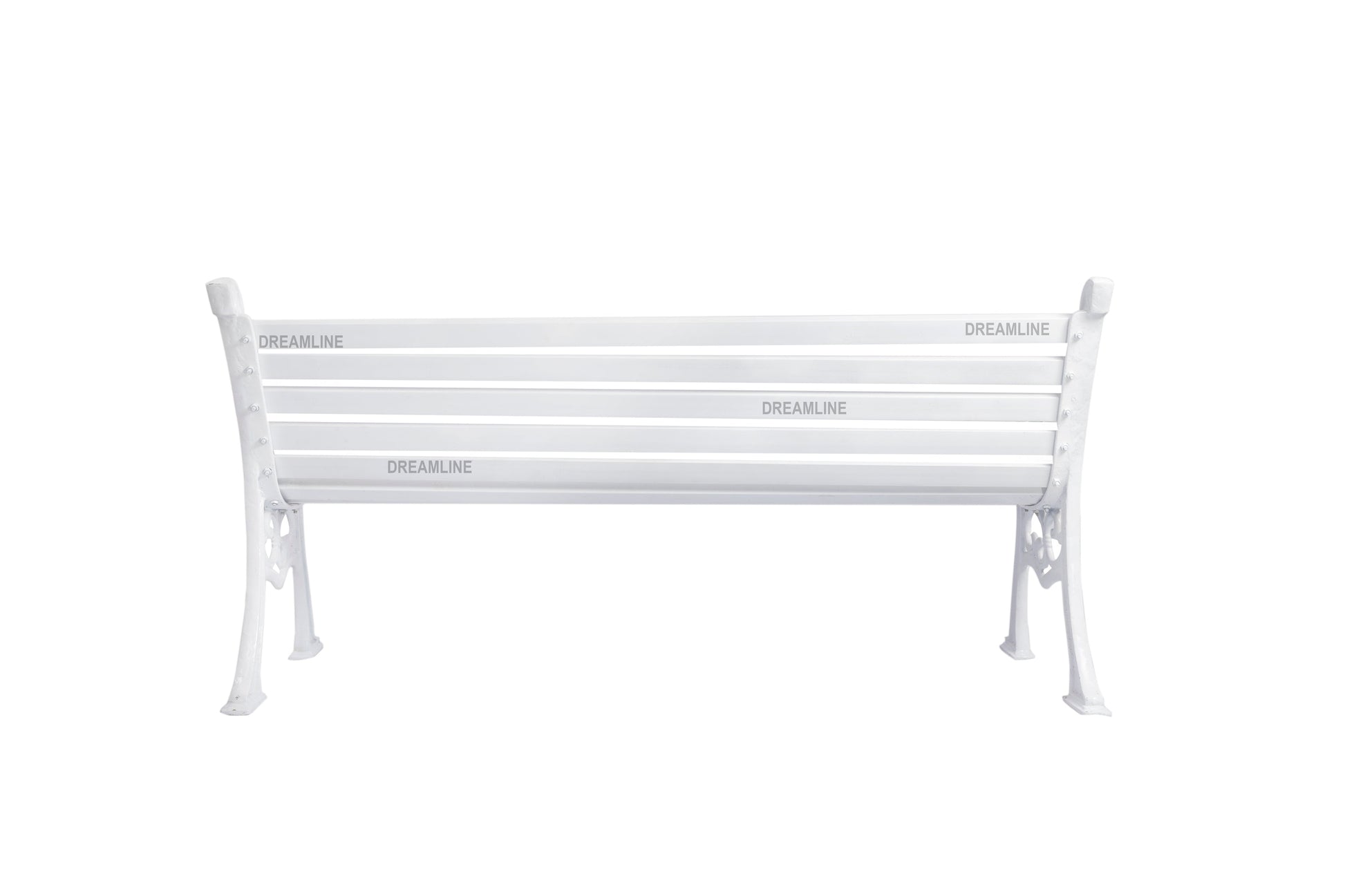 Kezia Cast Iron 3 Seater Garden Bench for Outdoor Park - (White)