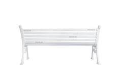 Kezia Cast Iron 3 Seater Garden Bench for Outdoor Park - (White)