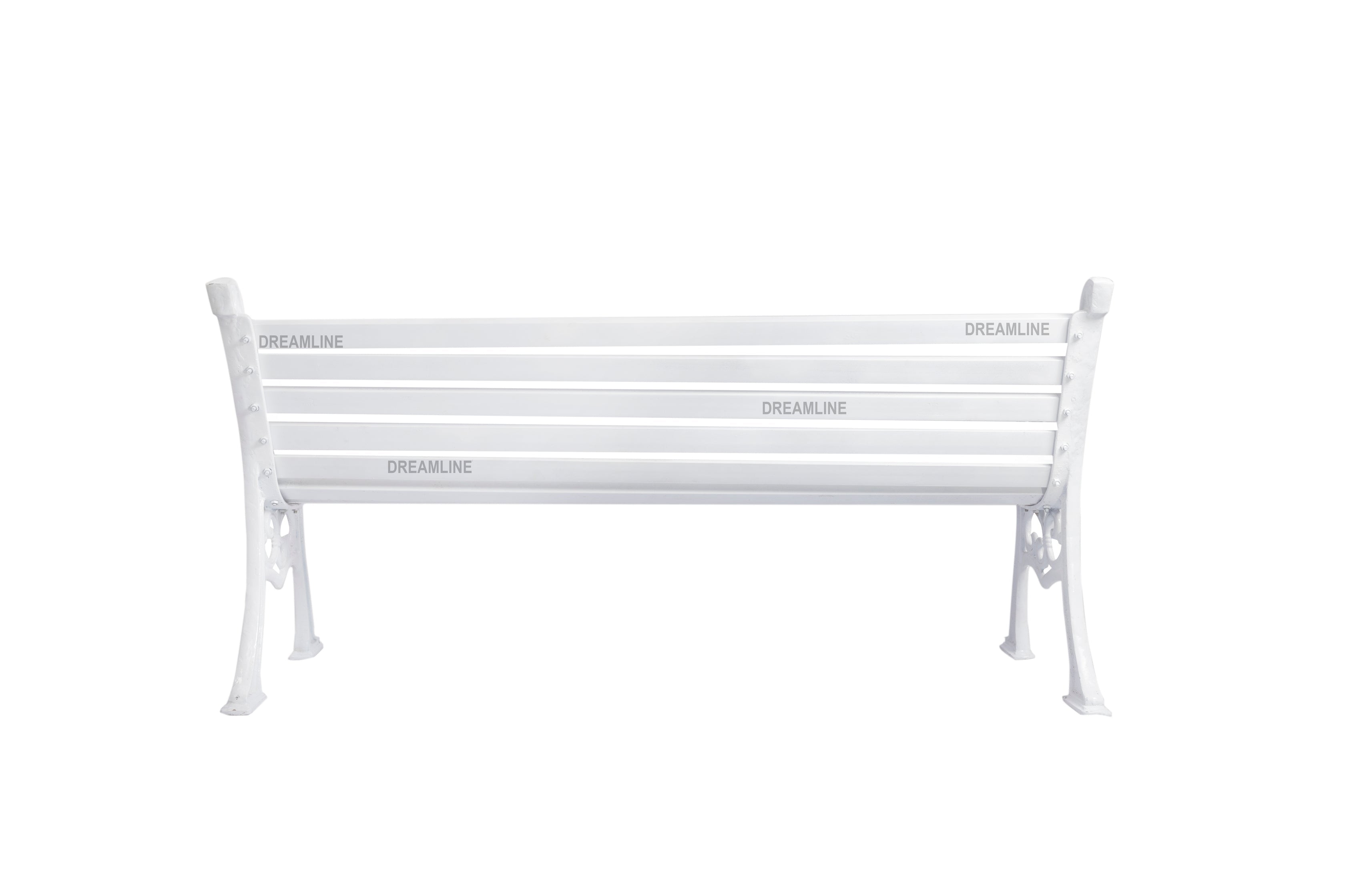 Kezia Cast Iron 3 Seater Garden Bench for Outdoor Park - (White)