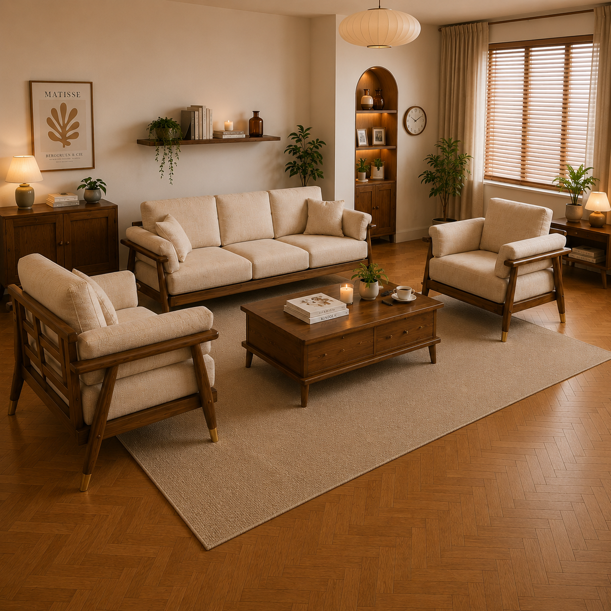 Mamta Milano Luxury Italian 3+1+1 Seater Sofa Set