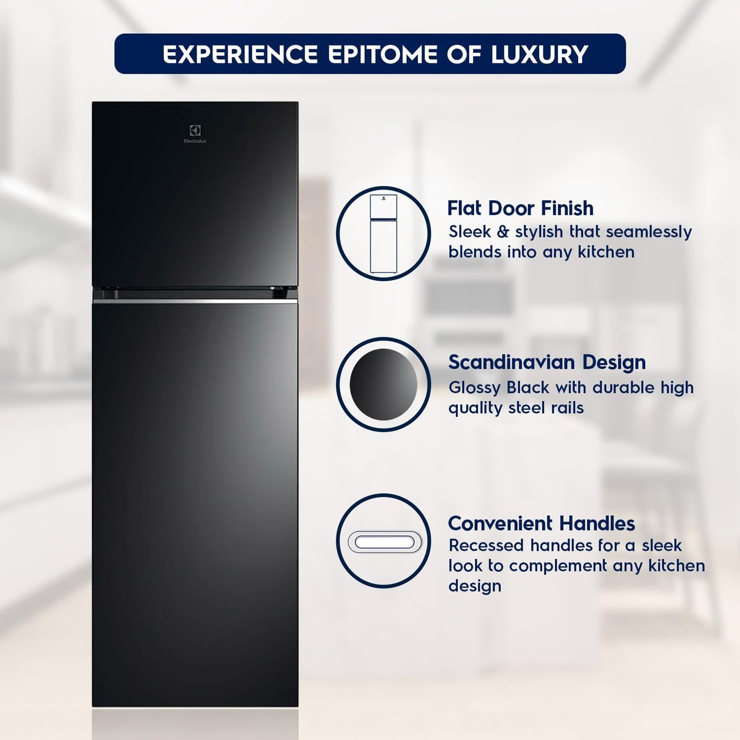 Electrolux UltimateTaste 300 341 Litres 2 Star Frost Free Double Door Refrigerator with Door Alarm (ETB3700K-H, Glossy Black Steel)