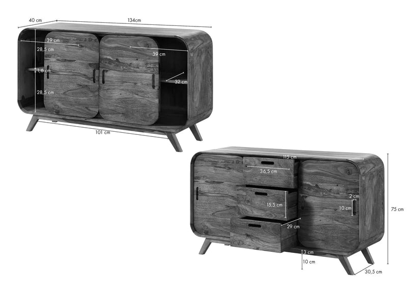 Marwar Solid Sheesham Wood Sideboard / Storage Cabinet