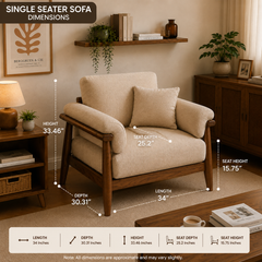 Mamta Milano Luxury Italian 1 Seater Sofa