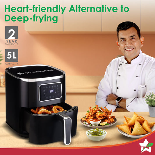 Platinum Digital Air Fryer | 5L | Rapid Air Technology | 7 Pre-Set Menu Options | Temperature and Time Control | Digital Interface | Chrome Finish | 1 Year Warranty