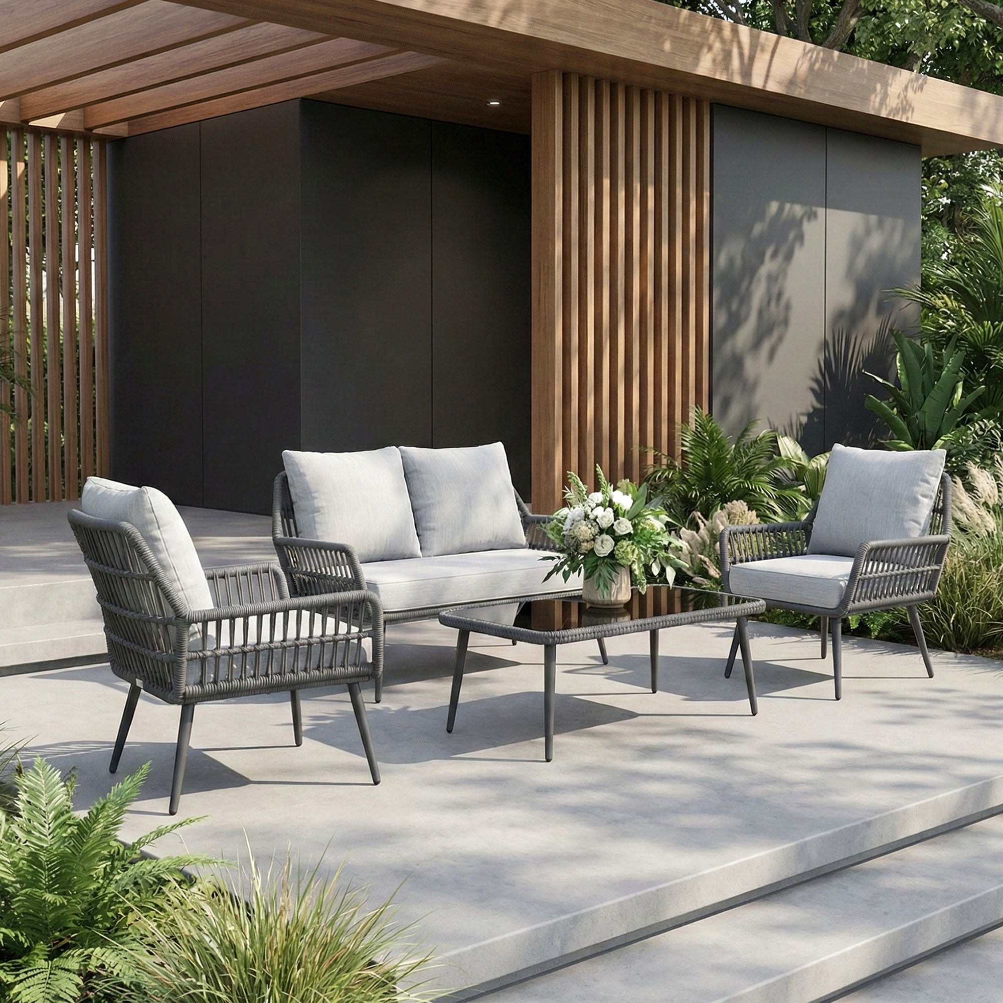Alveré Outdoor Sofa Set 2 Seater, 2 Single seater and 1 Center Table