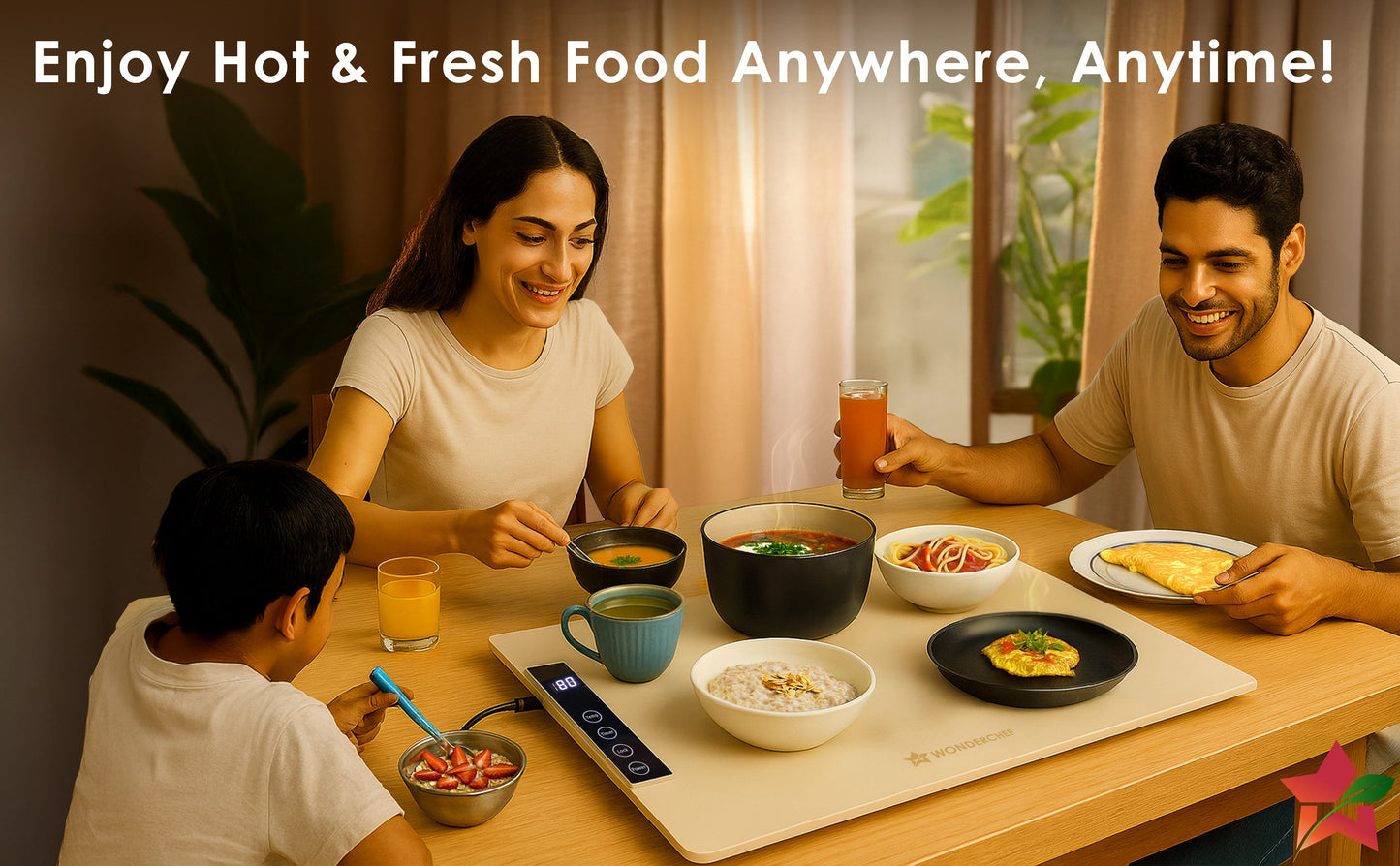 WonderMat Food Warming Mat, Food-Grade Silicone, for Warming Cast-iron/Stainless-steel/Ceramic/Glass/Enamelware, Warms Soup Bowls, Lunch Boxes, Baby Food, Beverages, Rollable, 2-Yr Warranty