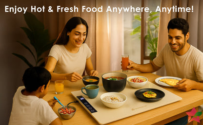 WonderMat Food Warming Mat, Food-Grade Silicone, for Warming Cast-iron/Stainless-steel/Ceramic/Glass/Enamelware, Warms Soup Bowls, Lunch Boxes, Baby Food, Beverages, Rollable, 2-Yr Warranty