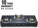 Prestige Royale Plus GT 03L Toughened Black Glass Top with Baati/Tandoor Stand Inside Glass Manual Gas Stove