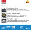 Prestige Royale Plus GT 03L Toughened Black Glass Top with Baati/Tandoor Stand Inside Glass Manual Gas Stove