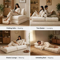 Fold Out Futon Chair | Foldable Single Sofa Bed for Guests