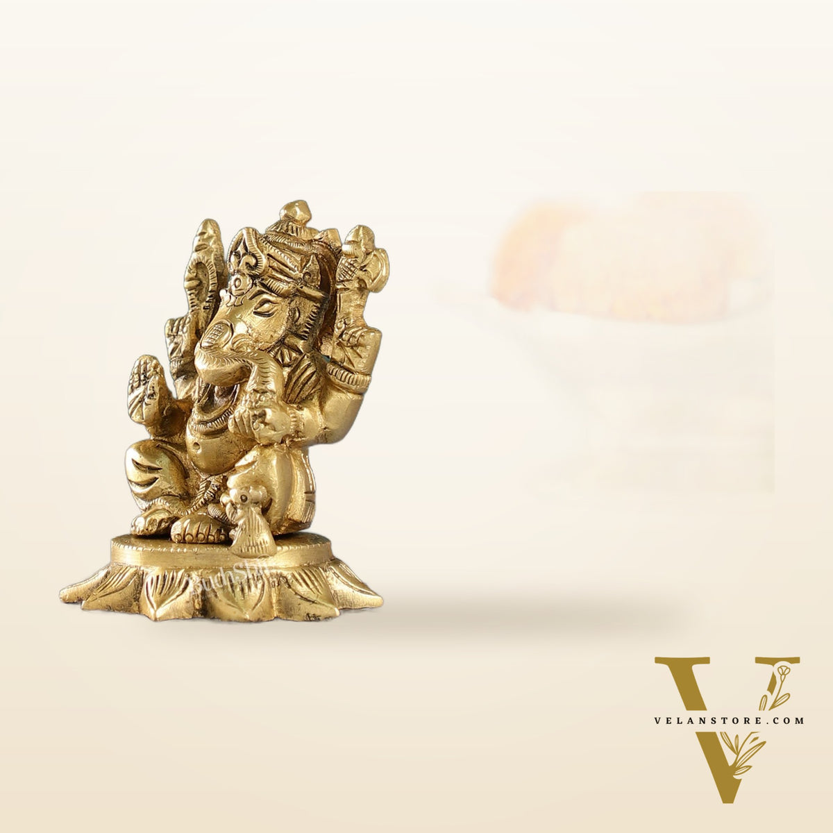 3-Inch Brass Small Lord Ganesha Idol