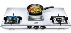 Prestige Stellora 3B|Uniquely Designed Pan Support|Cleaning Stand|360° Revolving Nozzle Stainless Steel Manual Gas Stove