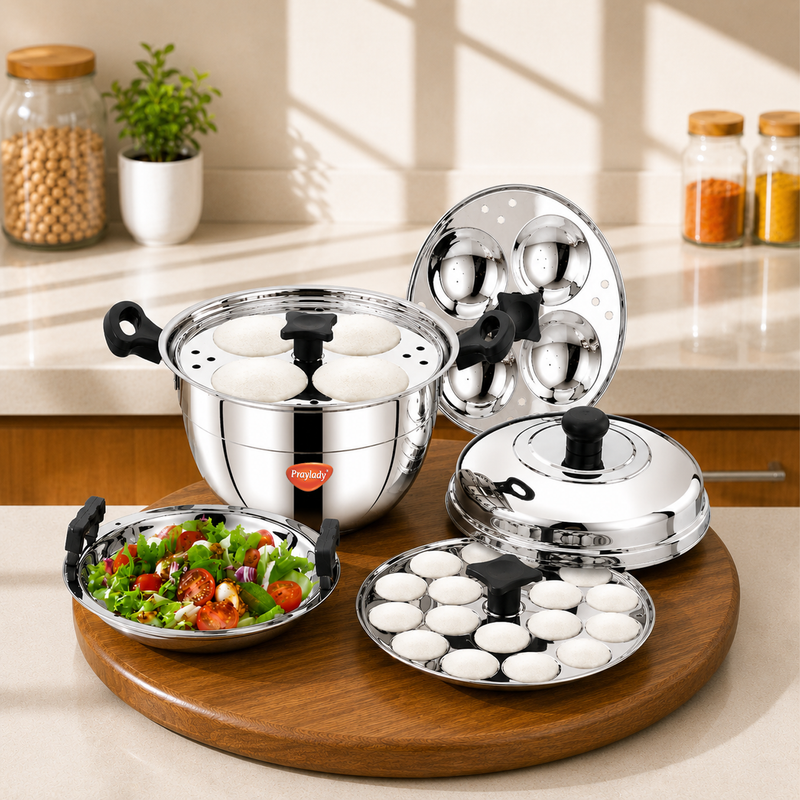 3-ply Stainless Steel Idli Pots