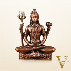 3" Pure Copper Small Meditation Shiva Idol - Spiritual Statue