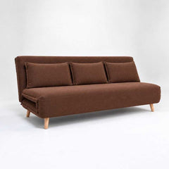 Modern 3 Seater Daybed Sofa Come Bed, Brown Fabric Fold-Out Sleeper Lounge, Convertible Sofa Bed for Living Room, Guest Room & Lounge