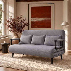 3 Seater Folding Sofa Come Bed, Full Convertible Sofa Bed for Living Room & Guest Room, Triple Seat Sleeper Sofa, Space Saving Recliner Bed