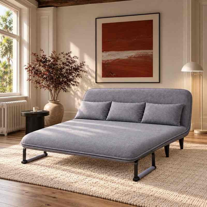 3 Seater Folding Sofa Come Bed, Full Convertible Sofa Bed for Living Room & Guest Room, Triple Seat Sleeper Sofa, Space Saving Recliner Bed