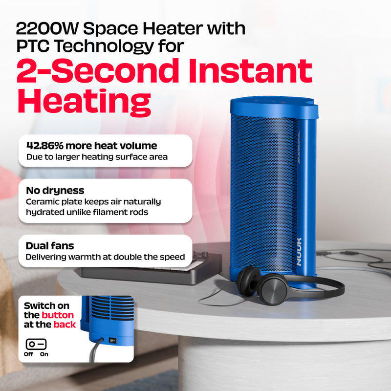 HÖT BAR | 2200W Space Heater with PTC Technology and Feather Touch Panel