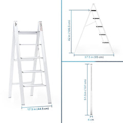 Corvids 5-Steps Premium Folding Step Stool with 2-Year Warranty (White)-2
