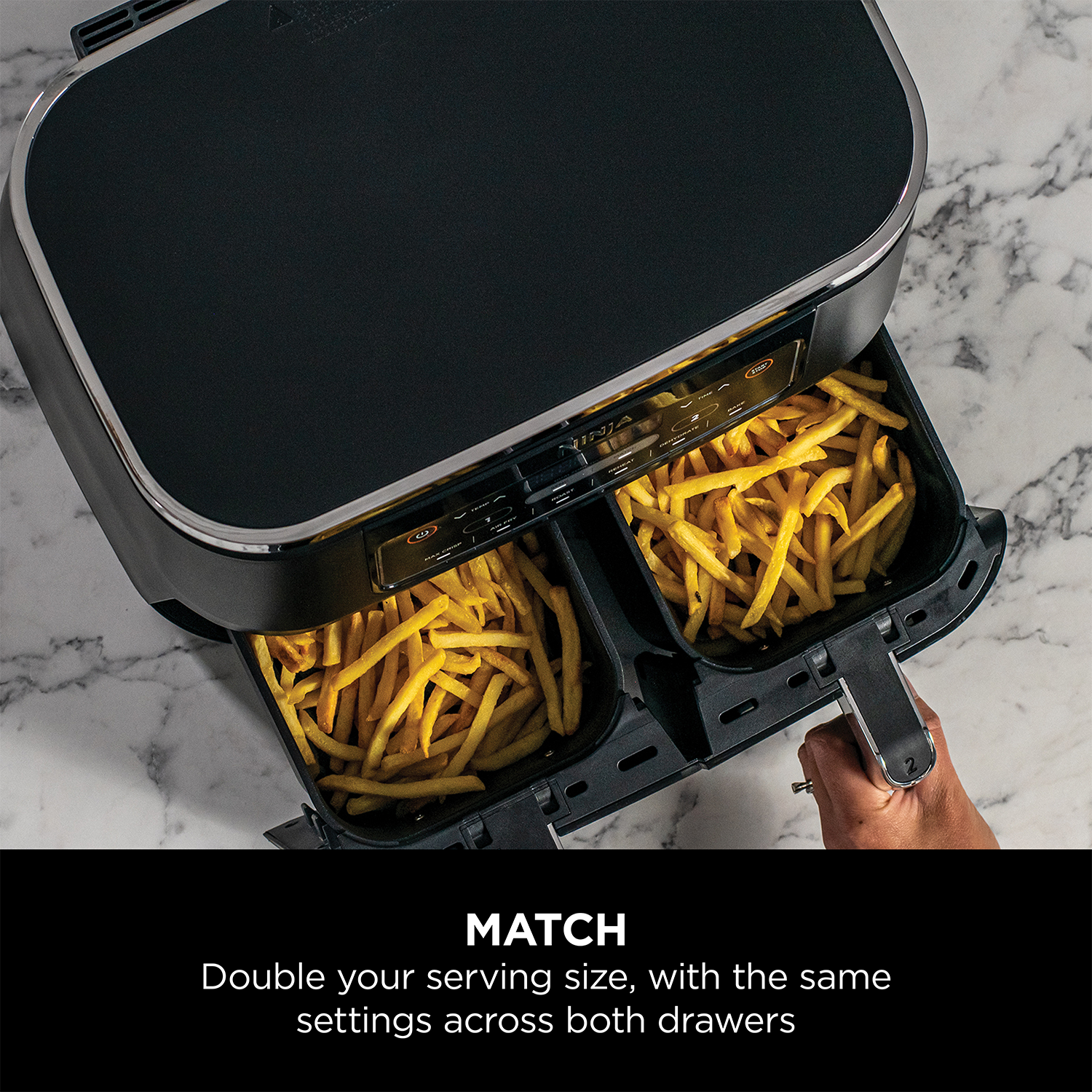 Ninja Foodi DualZone Air Fryer | 7.6L, 2 Drawers (AF300IN) | Cooking Surface Free from PTFE, PFOA & PFAS
