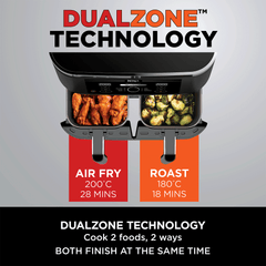 Ninja Foodi DualZone Air Fryer | 7.6L, 2 Drawers (AF300IN) | Cooking Surface Free from PTFE, PFOA & PFAS