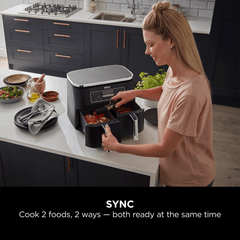 Ninja Foodi DualZone Air Fryer | 7.6L, 2 Drawers (AF300IN) | Cooking Surface Free from PTFE, PFOA & PFAS