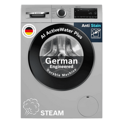 BOSCH 8 kg Fully Automatic Front Load Washing Machine (Series 6, WGA1320SIN, Auto Stain Removal, Silver)