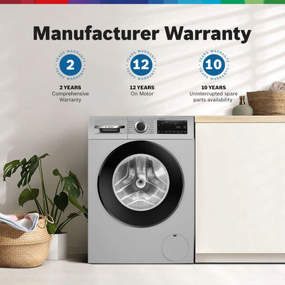 BOSCH 8 kg Fully Automatic Front Load Washing Machine (Series 6, WGA1320SIN, Auto Stain Removal, Silver)