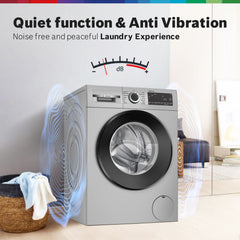 BOSCH 8 kg Fully Automatic Front Load Washing Machine (Series 6, WGA1320SIN, Auto Stain Removal, Silver)