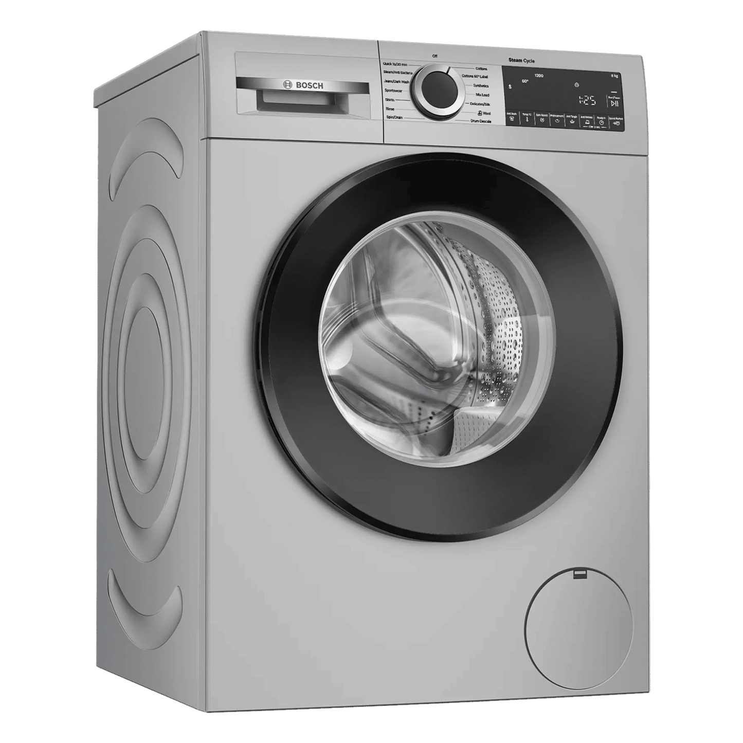 BOSCH 8 kg Fully Automatic Front Load Washing Machine (Series 6, WGA1320SIN, Auto Stain Removal, Silver)