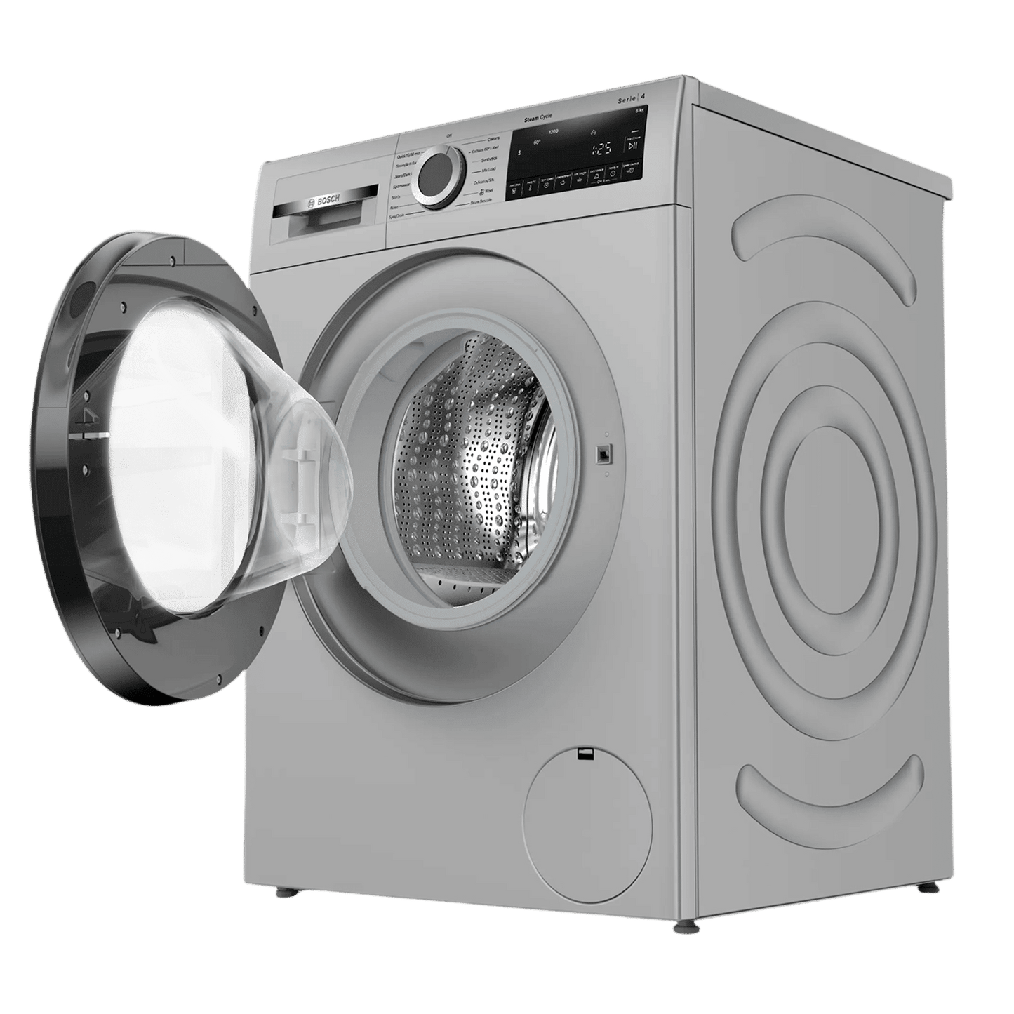 BOSCH 8 kg Fully Automatic Front Load Washing Machine (Series 6, WGA1320SIN, Auto Stain Removal, Silver)