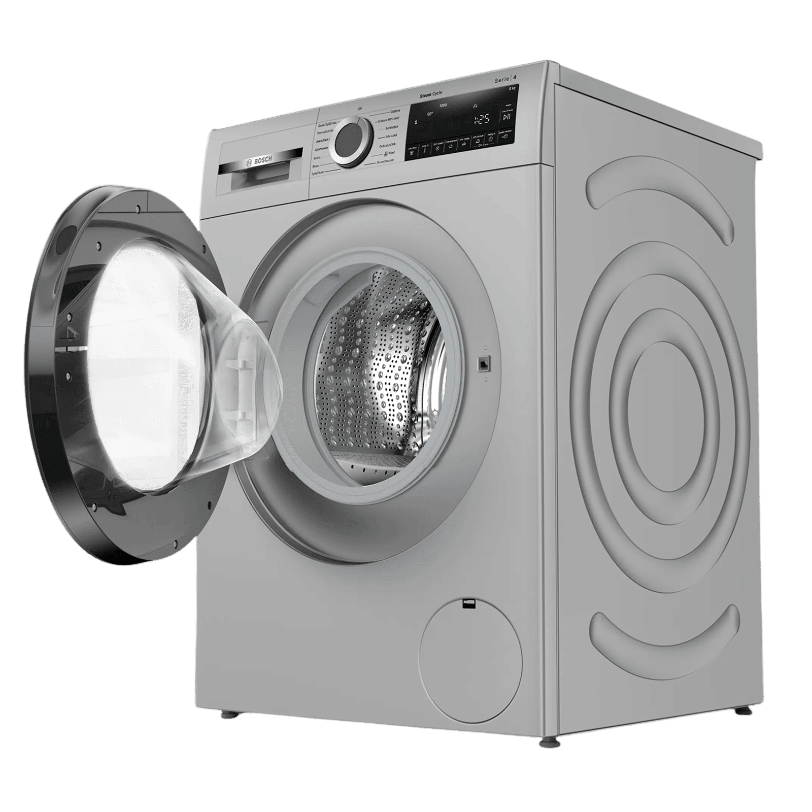 BOSCH 8 kg Fully Automatic Front Load Washing Machine (Series 6, WGA1320SIN, Auto Stain Removal, Silver)