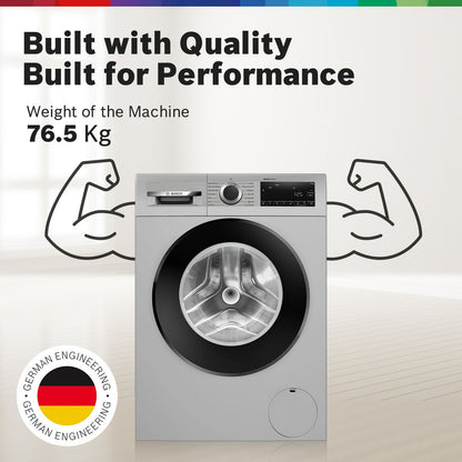 BOSCH 8 kg Fully Automatic Front Load Washing Machine (Series 6, WGA1320SIN, Auto Stain Removal, Silver)